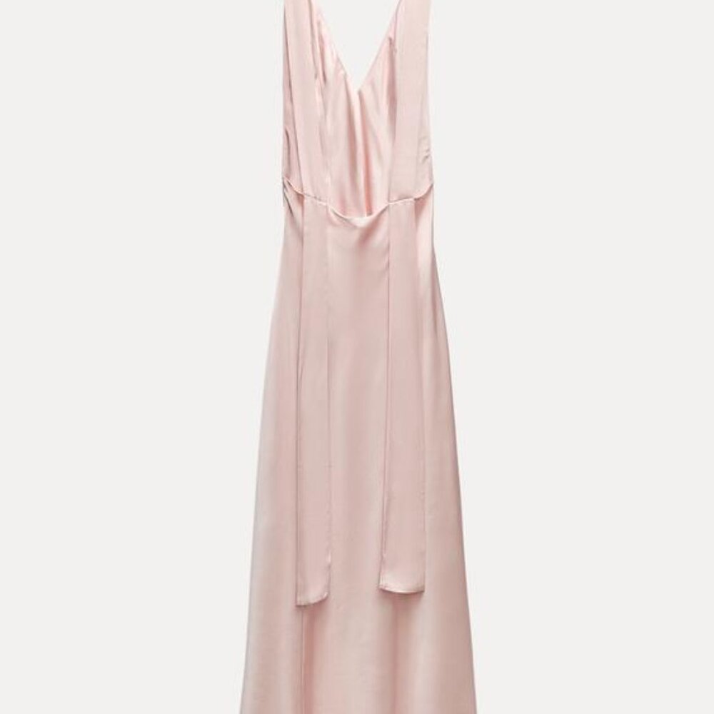 OPEN BACK SATIN EFFECT DRESS - Picture 6 of 8